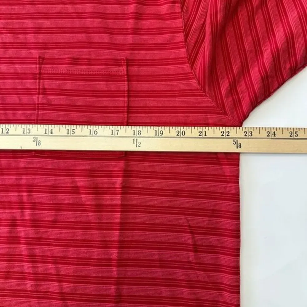 The North Face Red Striped Modal Blend T-Shirt Performance‎ Athletic Mens Large